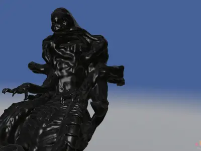 Giger Style  Sci-fi Cockpit Chair 3D model