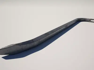 Crowbar Low-poly 3D model 2