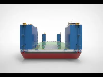 Floating dock 3 drydock 3D model