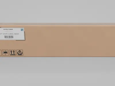 Cardboard Box R-182 - Rigged and Customizable Low-poly 3D model