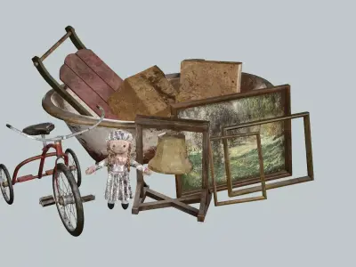 Debris Groundfill Junk XX Trash Game Ready Low-Poly 3D Model Low-poly 3D model