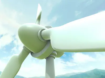 Wind Turbine Low-poly 3D model 4
