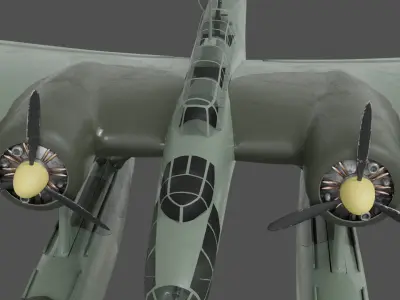 He 115 C-1 Torpedo Bomber Seaplane Low-poly 3D model