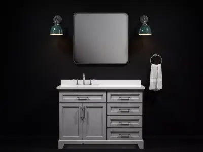 OVE Felix Vintage Grey 48 Brushed nickel 3D model