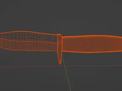 Combat Knife 3D model 4