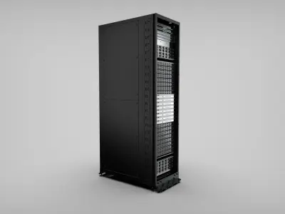 AI Data Center Server RackHigh PolyPBR FBX OBJ STLIndustrial Cabinet Model 3D model
