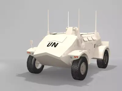M-3 Panhard Low-poly 3D model
