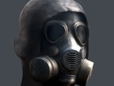 helmet Gas mask 3d model military combat Low-poly 3D model