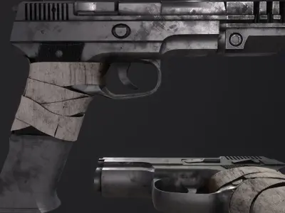 Resident Evil 8 Village Lemi pistol simple and custom hand gun Low-poly 3D model