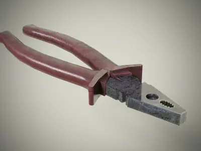 Old dirty soviet pliers Made in USSR Low-poly 3D model