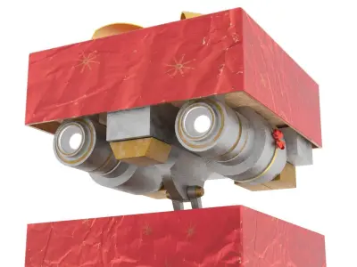 Gift Present Robot Rigged Low-poly 3D model purchase