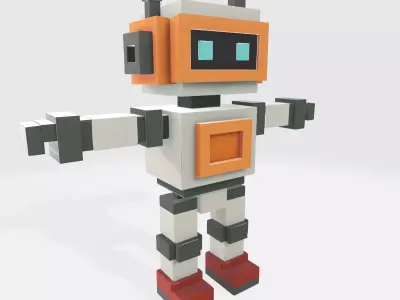 Robot Character N18 Low-poly 3D model