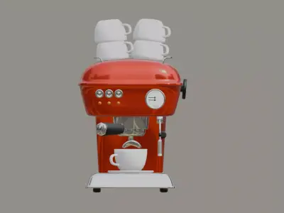 Retro Coffee Machine Low-poly 3D model