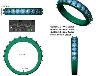 Tapered Diamond Band 3D print model purchase