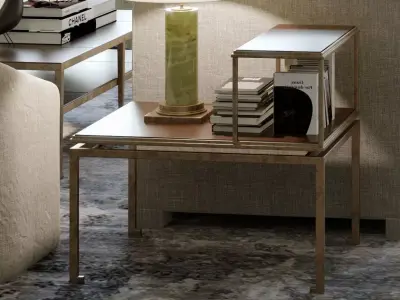 antique brass cofee table 3D model