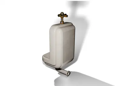 Modern Wall-Mounted Urinal Low-poly 3D model