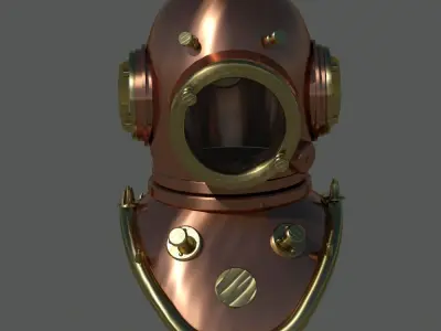 Galeazzi diving helmet Low-poly 3D model