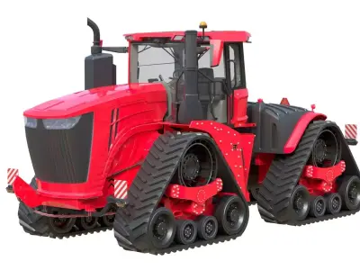 Tracked Agricultural Tractor  Low-poly 3D model