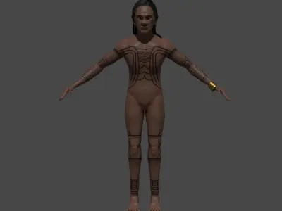 Pre-Colonial Filipino Warrior 3D Low-poly 3D model