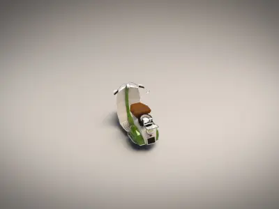 Low Poly Cartoon Vespa Scooter Low-poly 3D model