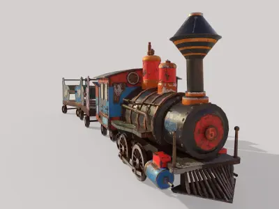 Old Amusement Park Train 3D model