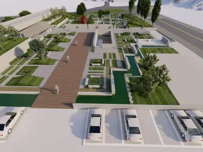 public park-Private Park Landscape 3D model 16