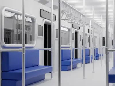 Cartoon Sci-Fi Subway Interior 3D model