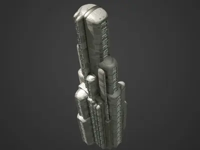 SciFi Building 2 Low-poly 3D model