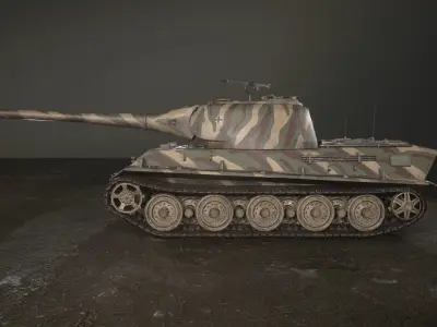 German Panzer VII Lowe Tank Low-poly 3D model