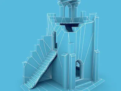 Medieval Building 51 Ruins Low-poly 3D model