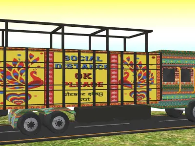 Indian Truck Model 6 Low-poly 3D model