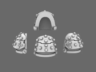 Space Knights V5 Defiance Studded Shoulder Pads Type A 3D print model