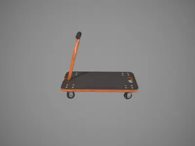 Transport Trolley - Orange Low-poly 3D model