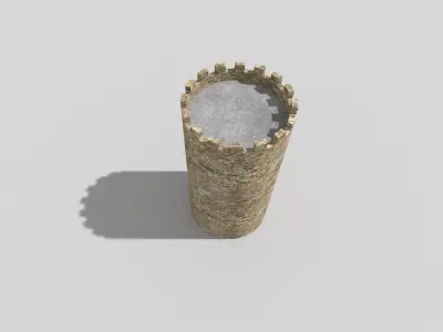 medieval tower b Low-poly 3D model
