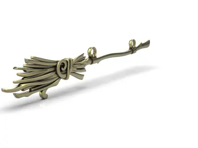 Witch Broom pendant 3D print model