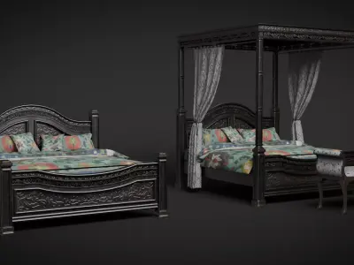 Bed Collection- Game Ready Low-poly 3D model