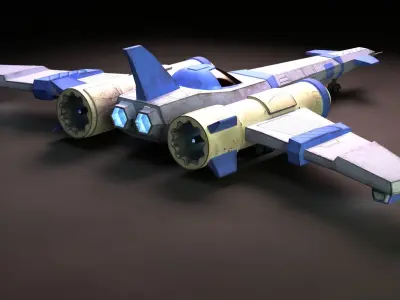 Fighter spaceship Low-poly 3D model
