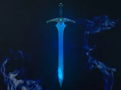 SWORD LOW POLY that glows Low-poly 3D model