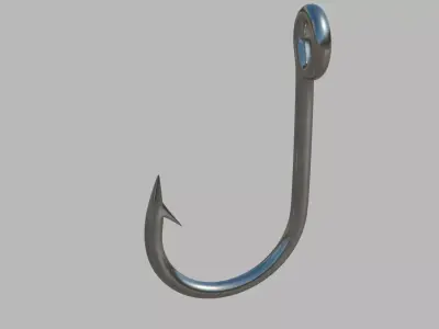 Fish Hook Low-poly 3D model purchase