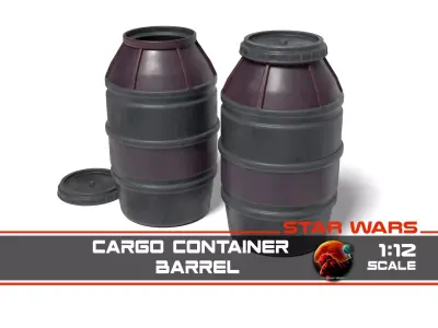 Cargo Container Barrel 1-12 scale Blackseries 3D print model