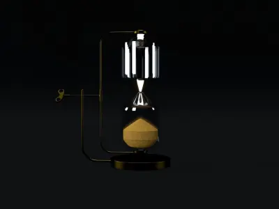 Hour Clock 3D Model Low-poly 3D model