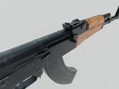 AK47 Assault Rifle Game Ready Low-poly 3D model