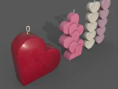 Heart candles part I 3D model