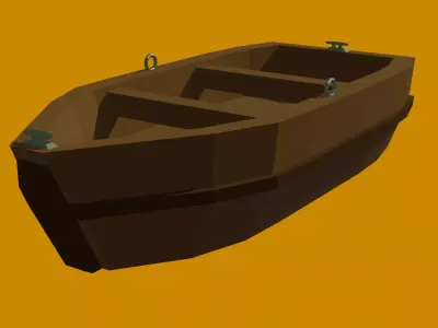 Low Poly Boat wooden Low-poly 3D model