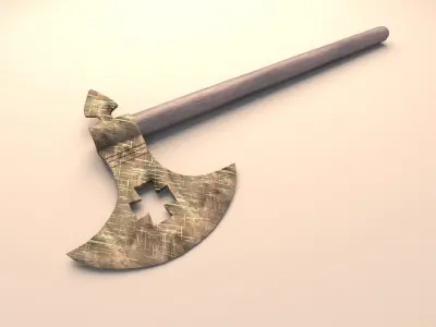medieval rusty axe 3D model