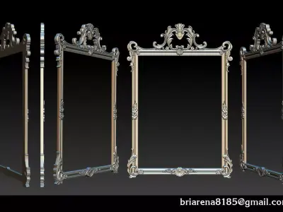 3D Frame - Wood Carving STL Model for CNC Router 3D print model 8