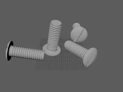High-Quality steel Screw 3D model