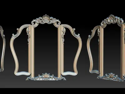 3D Frame - Wood Carving STL Model for CNC Router 3D print model 10