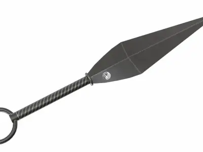 Collection of 6 kunai Low-poly 3D model