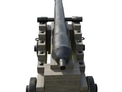 Medieval Cannon Low-poly 3D model shop